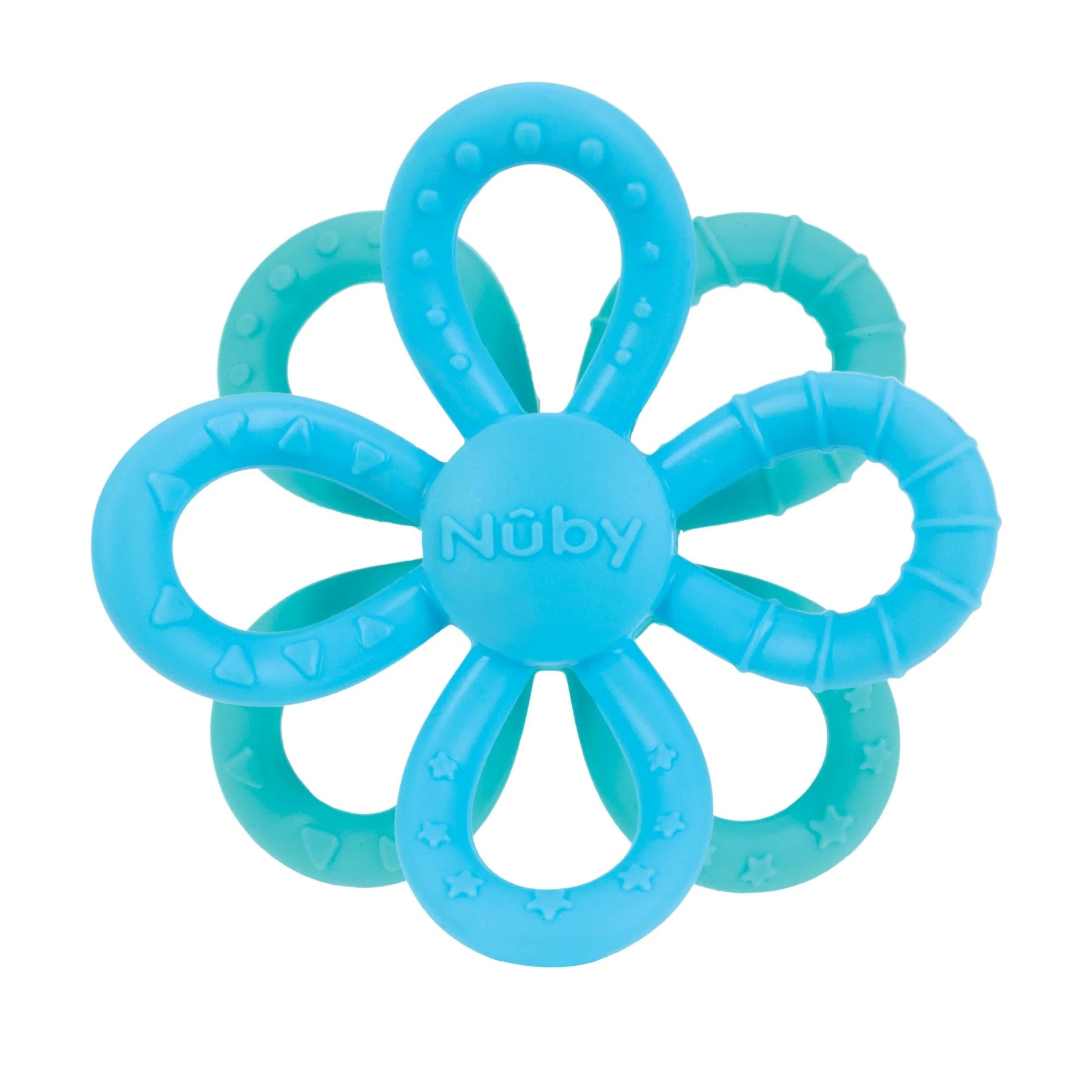 Colorful Fun Loops Silicone Teether for Infants - Soothing Blue & Aqua Design