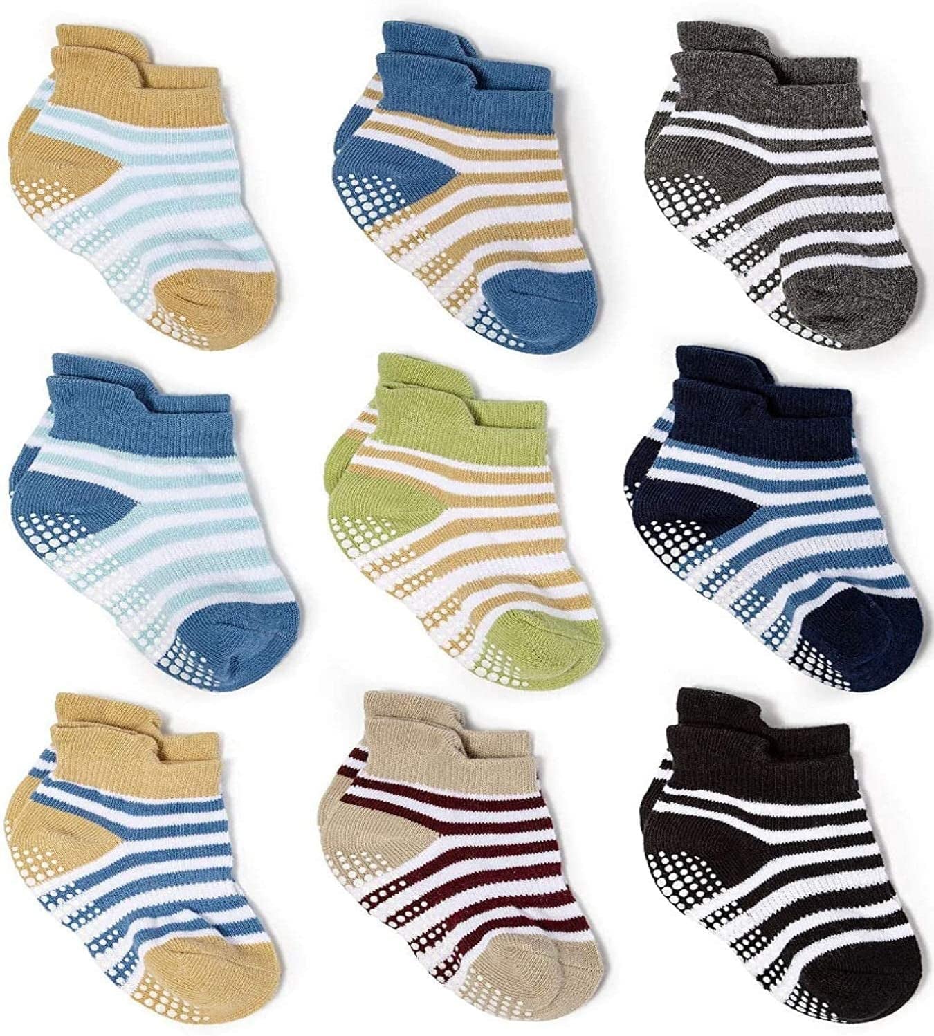 Cozy Non-Slip Ankle Socks for Infants and Toddlers with Non-Skid Soles