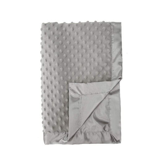 Grey Baby Soft Minky Dot Blanket with Silky Satin Backing Baby Gifts for Girls and Boys (Gray, 30’’ X 40’’)