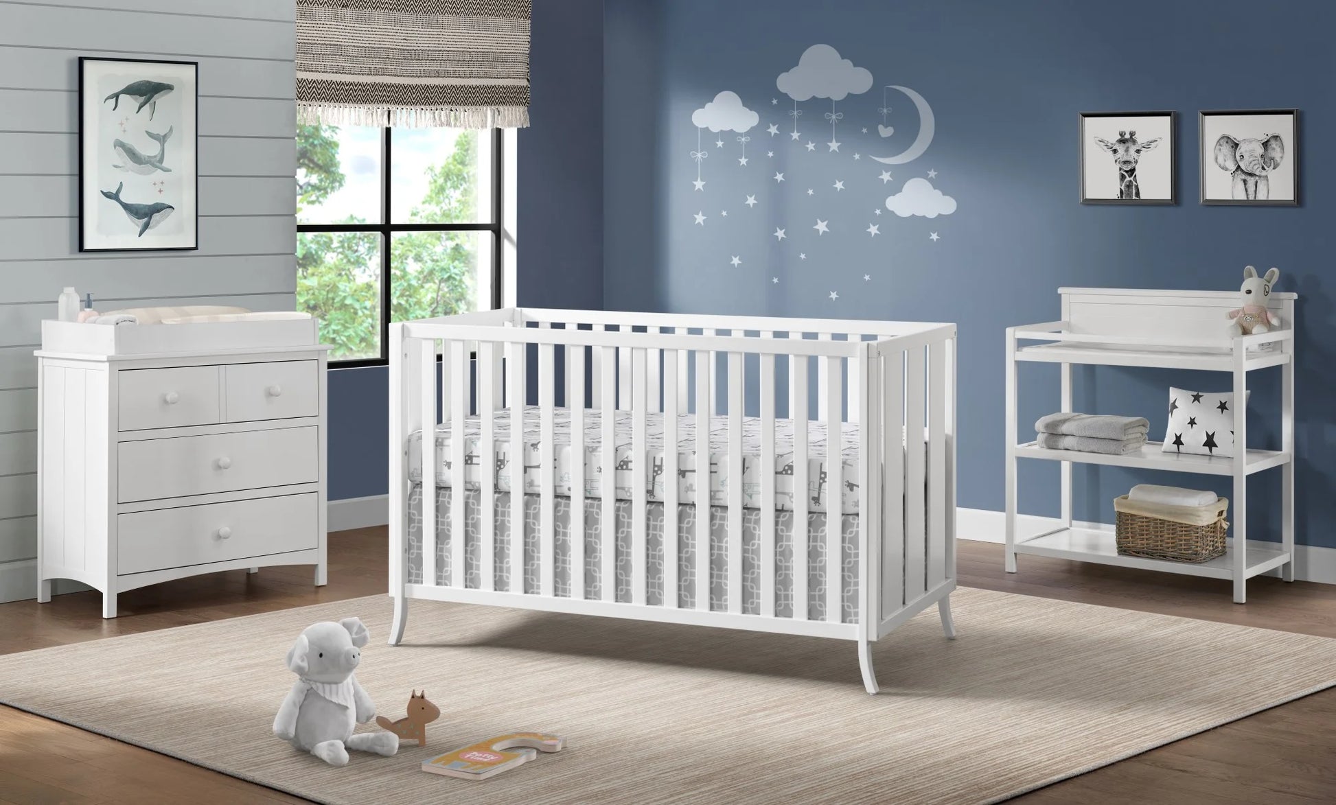 Arlie 4-in-1 Convertible Island Crib - Elegant White Design for Growing Families