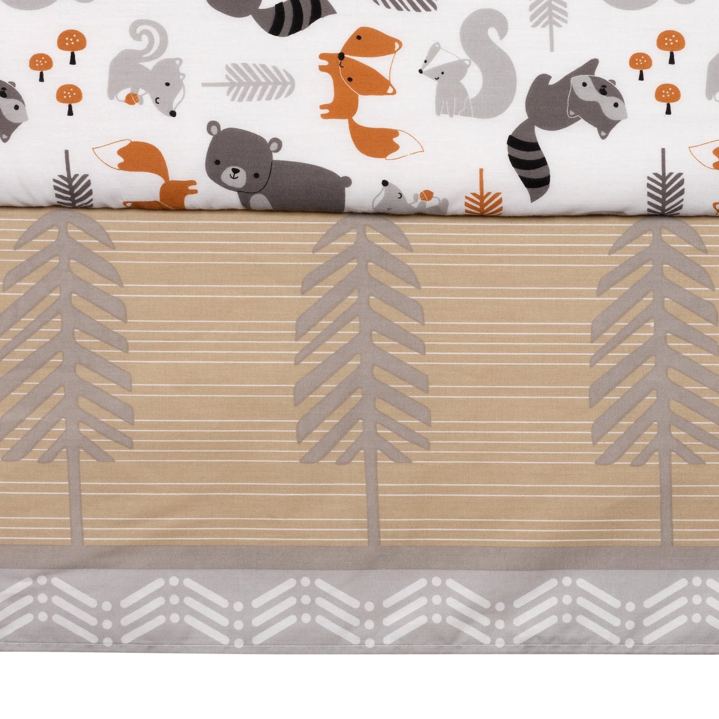 Acorn Gray Woodland Animal 3-Piece Crib Bedding Set