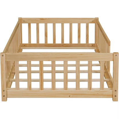 Transform Your Child's Sleep Experience with Our Solid Wood Montessori Twin Floor Bed Frame