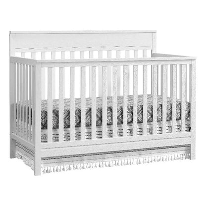 Castle Hill 4-in-1 Convertible Crib in Barn White, GREENGUARD Gold Certified Wooden Crib