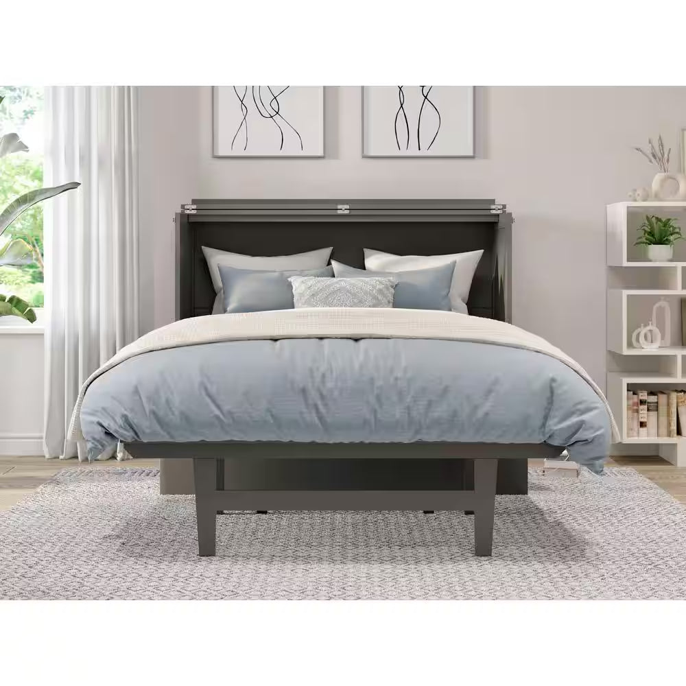 Transform Your Space with the Northampton Gray Murphy Bed Desk and Full Mattress Combo