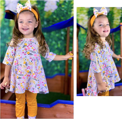 Adorable Toddler Girls' Floral Top and Pants Set - Perfect for Fall & Winter!