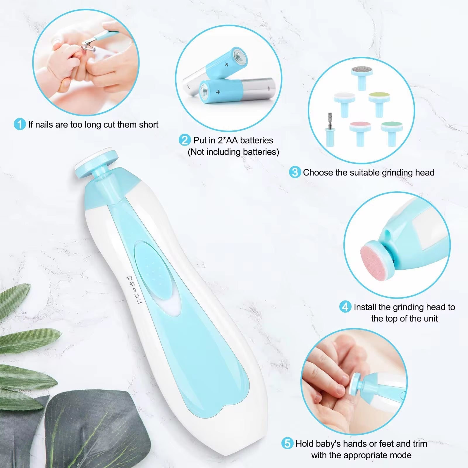 Gentle Baby Electric Nail Trimmer & Polisher - Safe Multifunctional Manicure Set for Infants