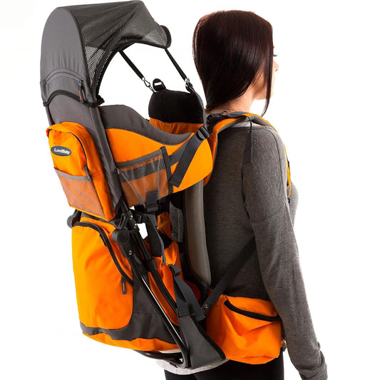 Ultimate Hiking Baby Carrier Backpack - Comfort & Convenience with Diaper Pad, Insulated Pocket, and Weather Protection!