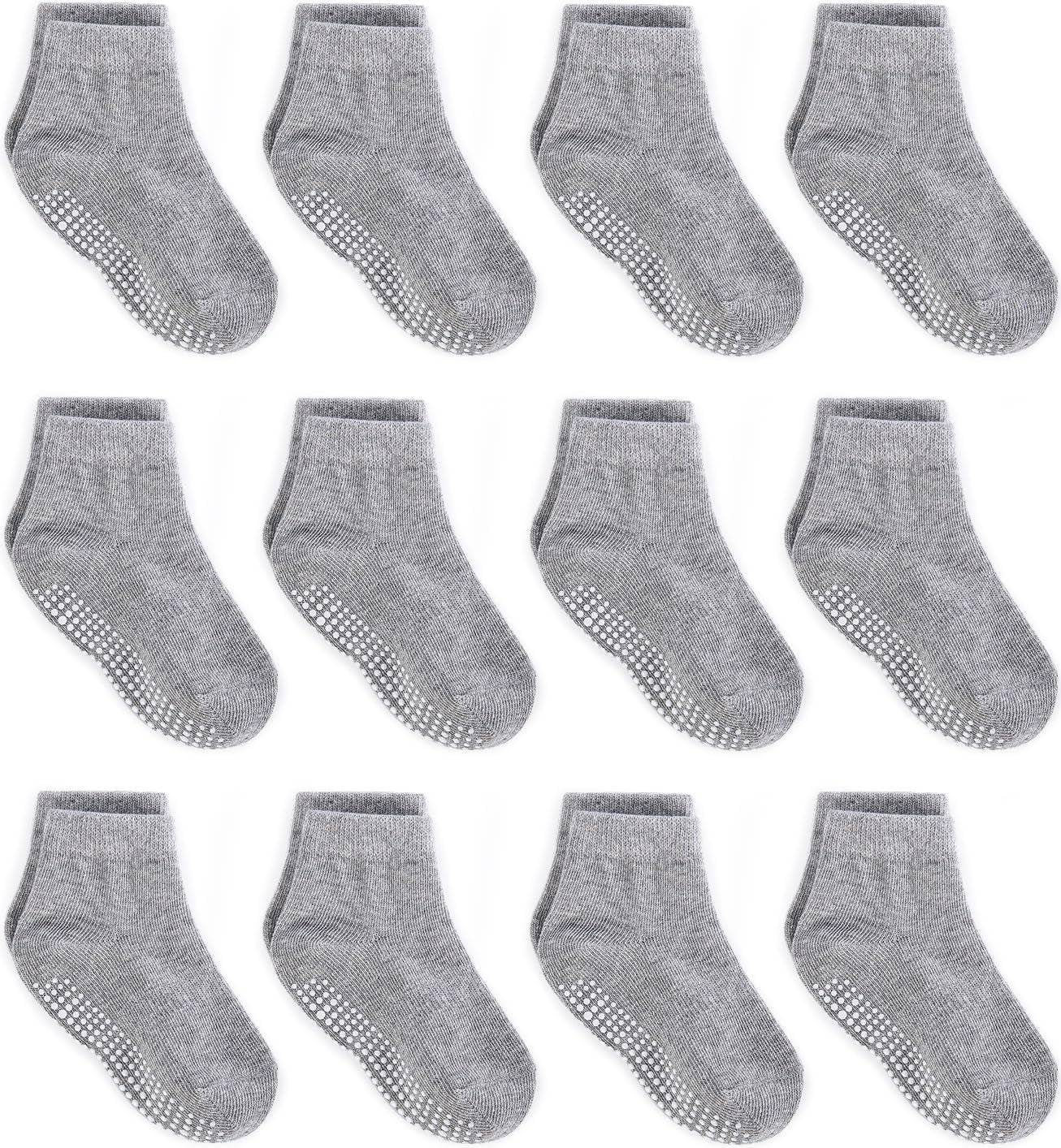 Cozy Non-Slip Ankle Socks for Infants and Toddlers with Non-Skid Soles