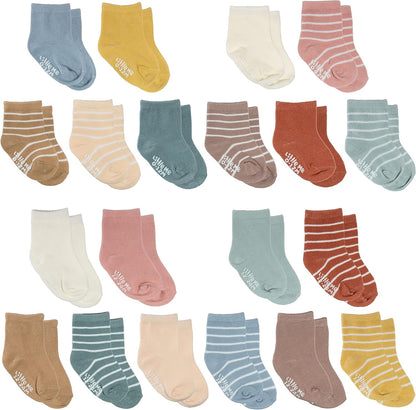 Cozy 20-Pack Unisex Infant & Toddler Socks - Perfect for Newborns to 24 Months!