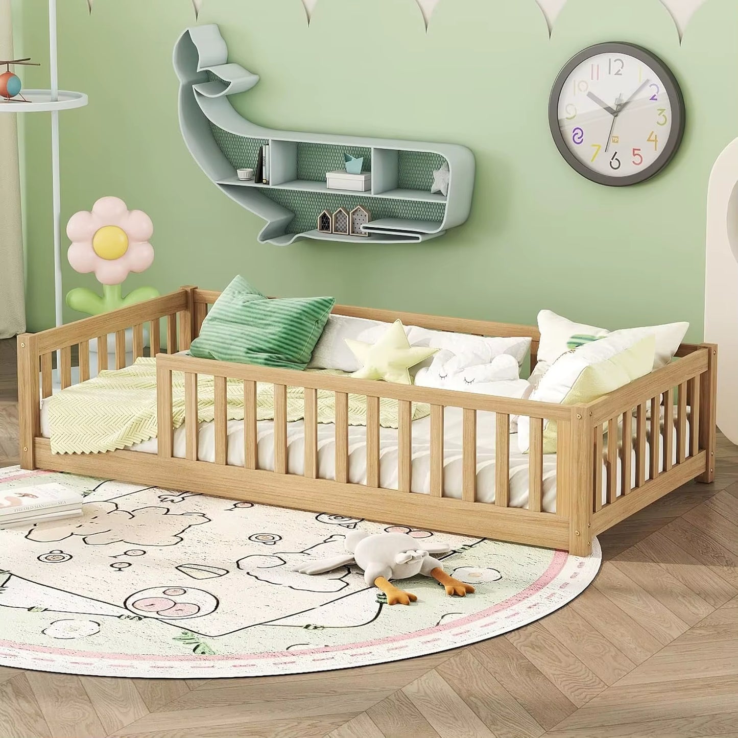 Transform Your Child's Sleep Experience with Our Solid Wood Montessori Twin Floor Bed Frame