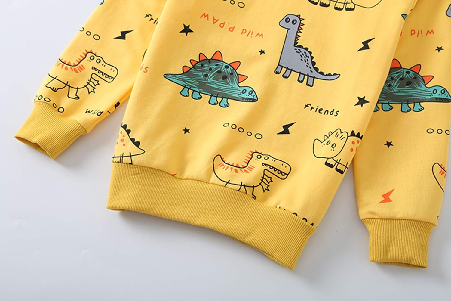 Adorable Dinosaur Print Toddler Boys' 2-Piece Long Sleeve Outfit Set