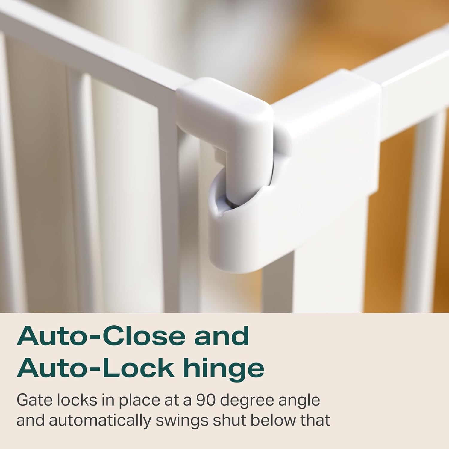 Extra Wide Baby Gate 29.7-51.5" - Award-Winning Safety Dog Gate for Stairs & Doorways, Easy Walk-Thru Auto Close Design, Includes 4 Wall Cups, Stylish White Finish