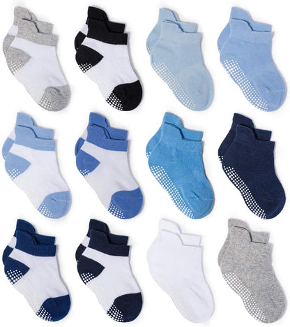 Cozy Non-Slip Ankle Socks for Infants and Toddlers with Non-Skid Soles