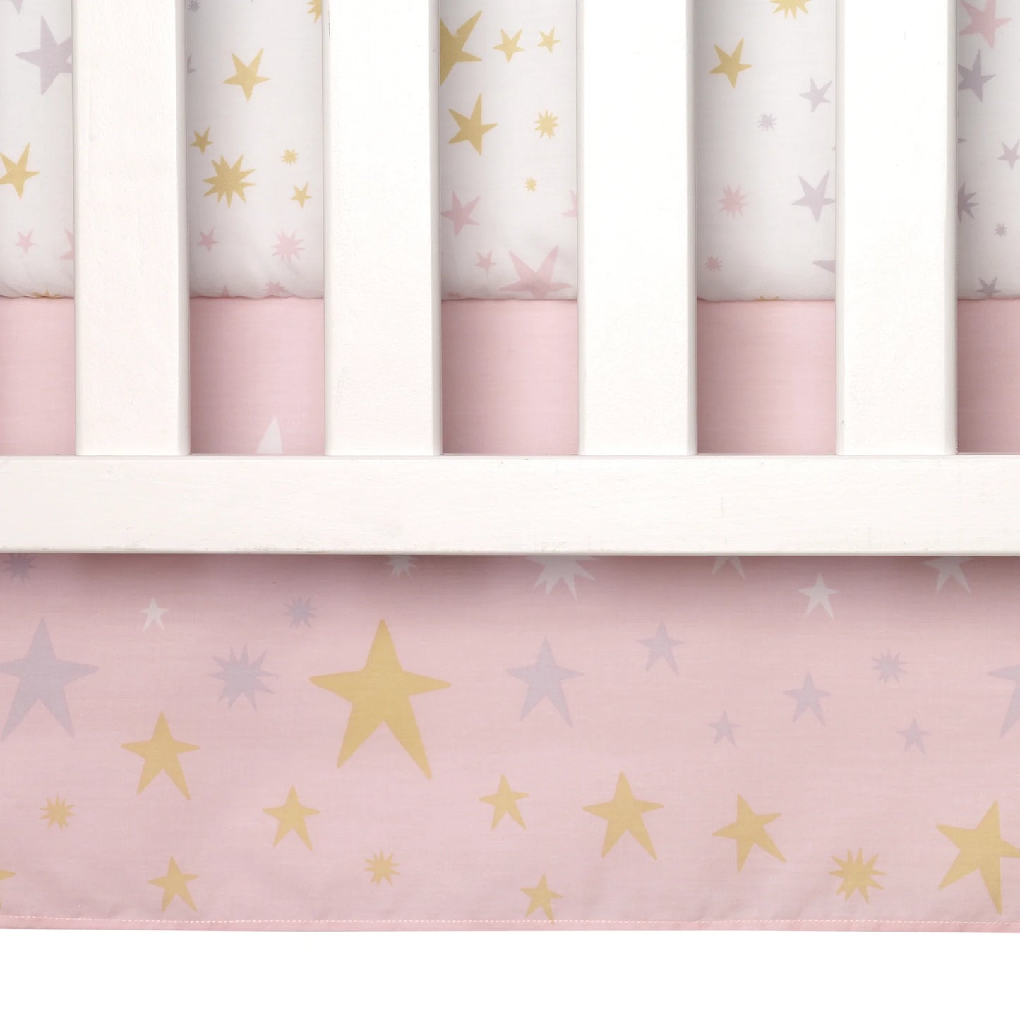 Enchanting Rainbow Unicorn 3-Piece Crib Bedding Set in Pink and Purple