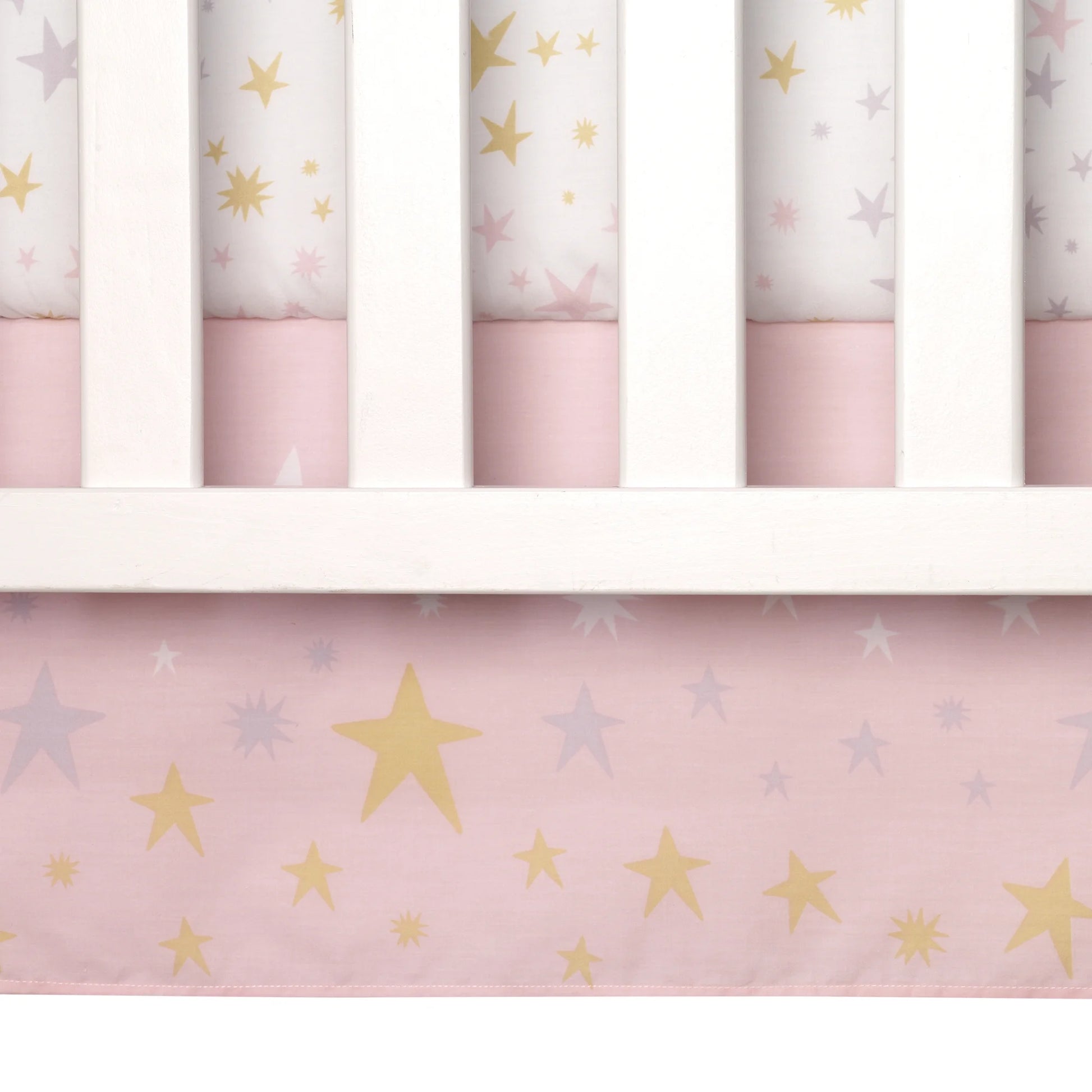 Enchanting Rainbow Unicorn 3-Piece Crib Bedding Set in Pink and Purple