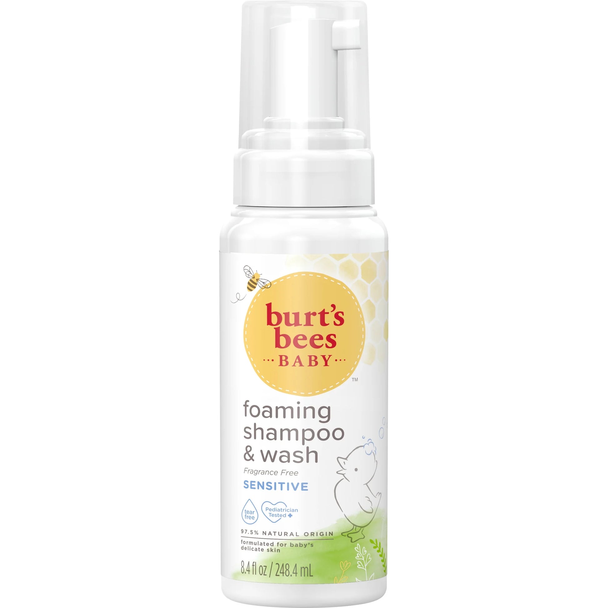 Gentle Foaming Baby Shampoo & Wash - Fragrance-Free, Tear-Free Formula, 8.4 oz