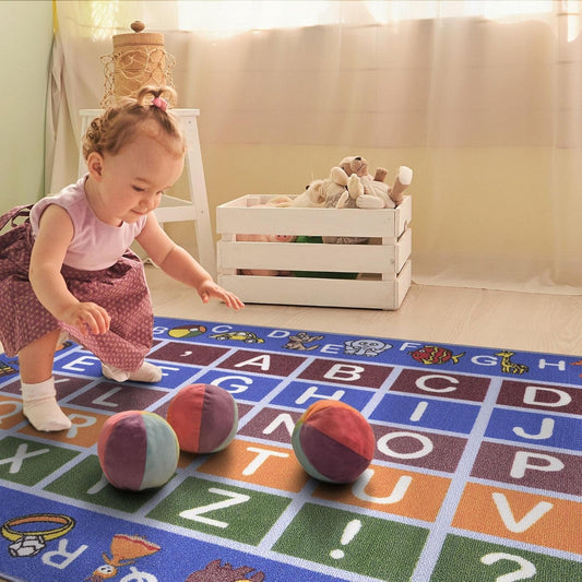 Colorful Alphabet Non-Slip Kids Area Rug - Machine Washable 3'3" x 5' for Playroom, Bedroom, and Kindergarten - Perfect for Learning and Play!