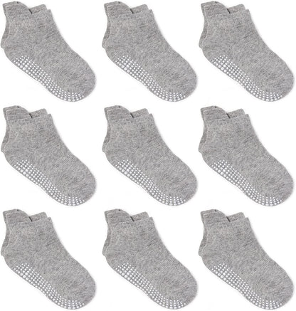 Cozy Non-Slip Ankle Socks for Infants and Toddlers with Non-Skid Soles