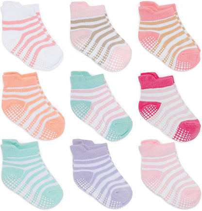 Cozy Non-Slip Ankle Socks for Infants and Toddlers with Non-Skid Soles