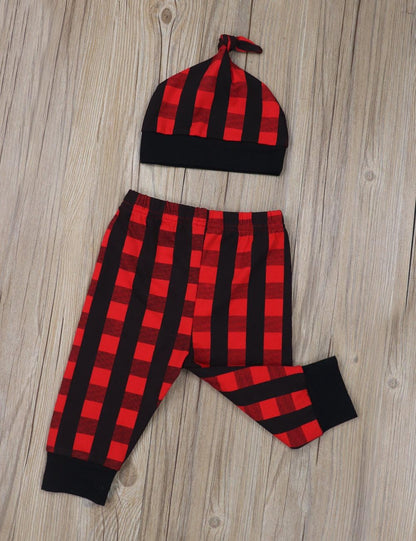 Adorable Newborn Baby Boy 3PC Outfit Set - Letter Print Romper, Pants, and Hat