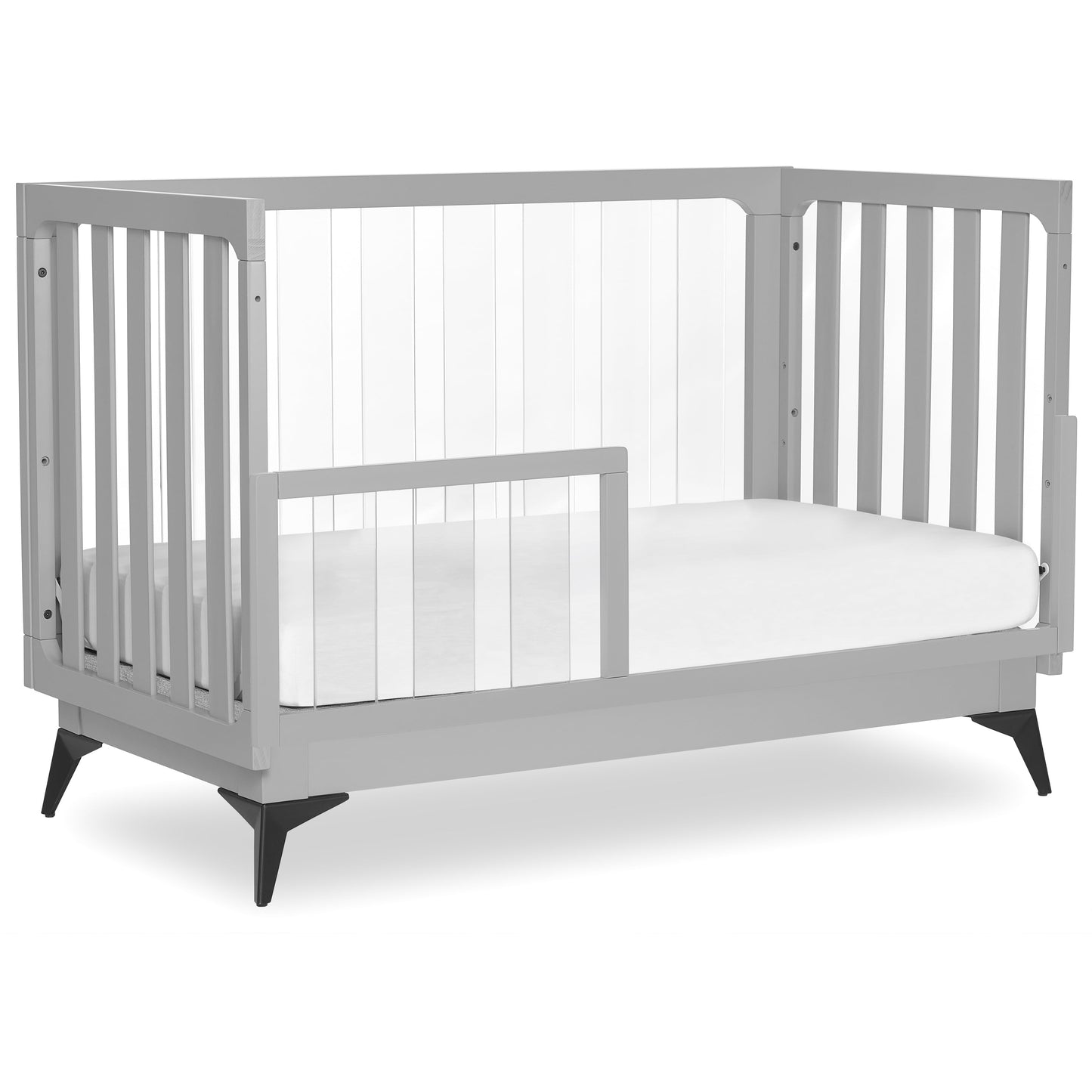 Stylish Pebble Grey Acrylic Millennium 4-in-1 Convertible Crib