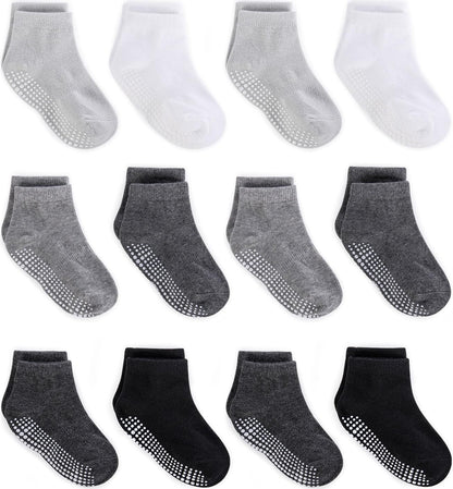 Cozy Non-Slip Ankle Socks for Infants and Toddlers with Non-Skid Soles