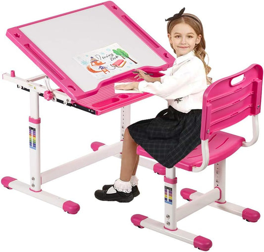 Elevate Your Child's Learning: Adjustable Ergonomic Desk and Chair Set with Storage for Creative Study Sessions