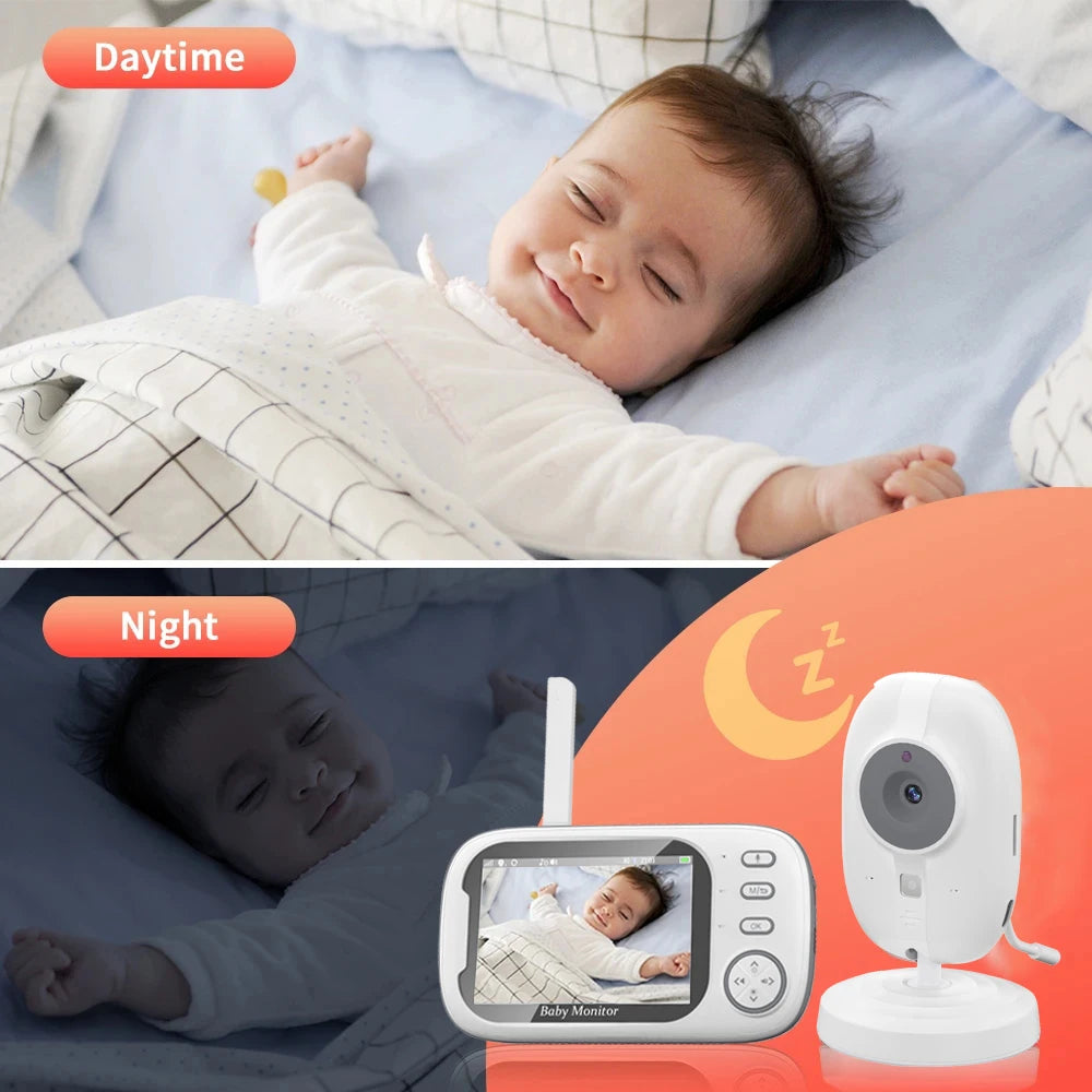 Advanced 3.5" Wireless Video Baby Monitor with Night Vision, Temperature Alerts, and 2-Way Audio - Your Ultimate Baby Nanny Security Camera