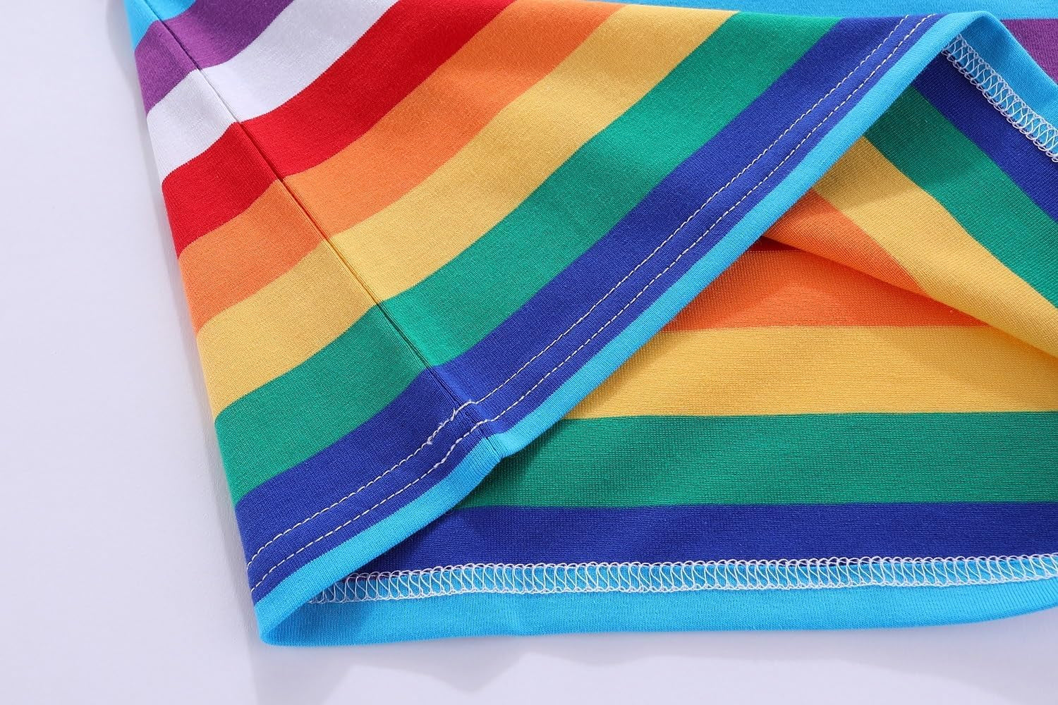 Unisex Rainbow Stripe Cotton T-Shirts for Kids - Fun and Stylish!