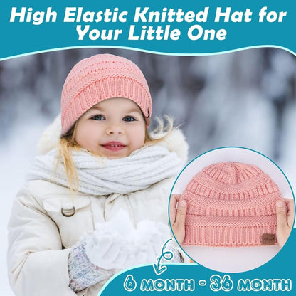 Cozy 3-Pack Baby Beanie Hats for Girls & Boys - Soft Fleece Lined Winter Hats for Newborns, Infants, and Toddlers