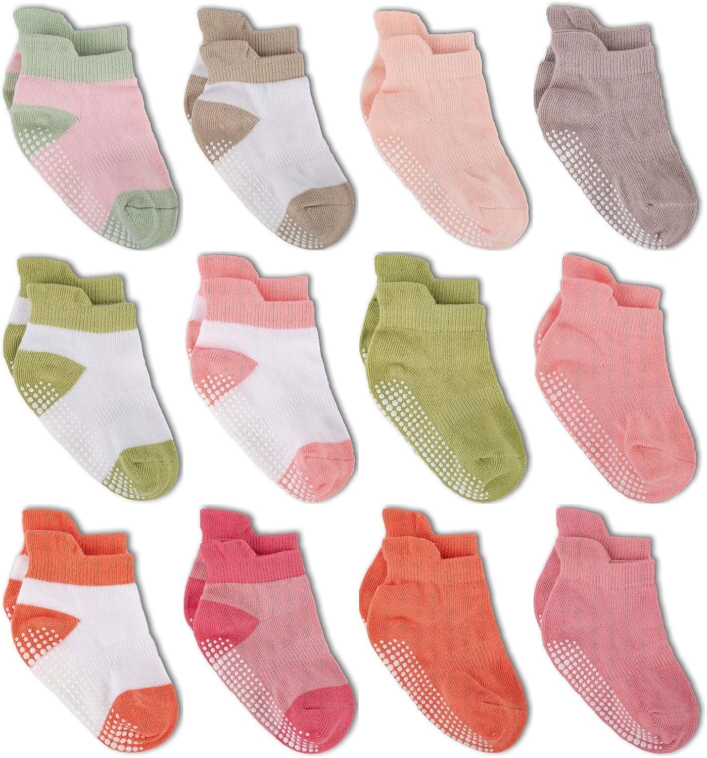 Cozy Non-Slip Ankle Socks for Infants and Toddlers with Non-Skid Soles