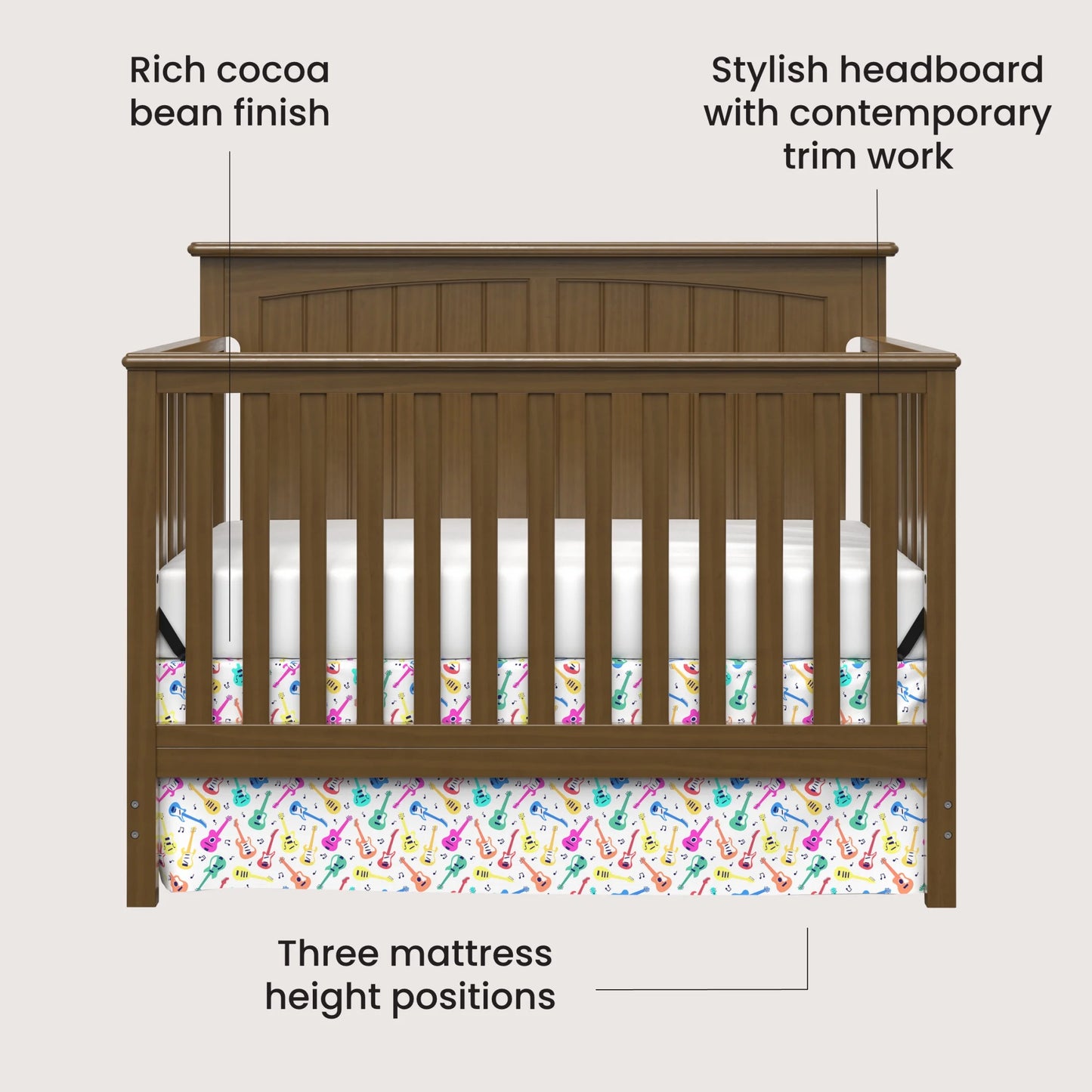 Sheldon 4-in-1 Convertible Crib in Cocoa Bean