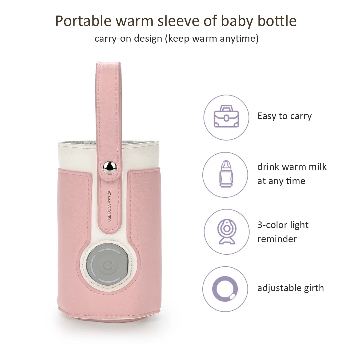 Smart & Stylish Portable Bottle Warmer - Rapid Heating, 3 Temperature Settings, Perfect for On-the-Go Moms!