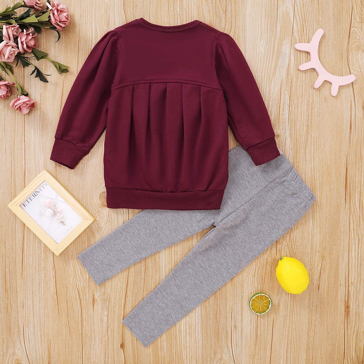 Cozy Winter Set for Toddler Girls: Long Sleeve Tops & Pants Combo