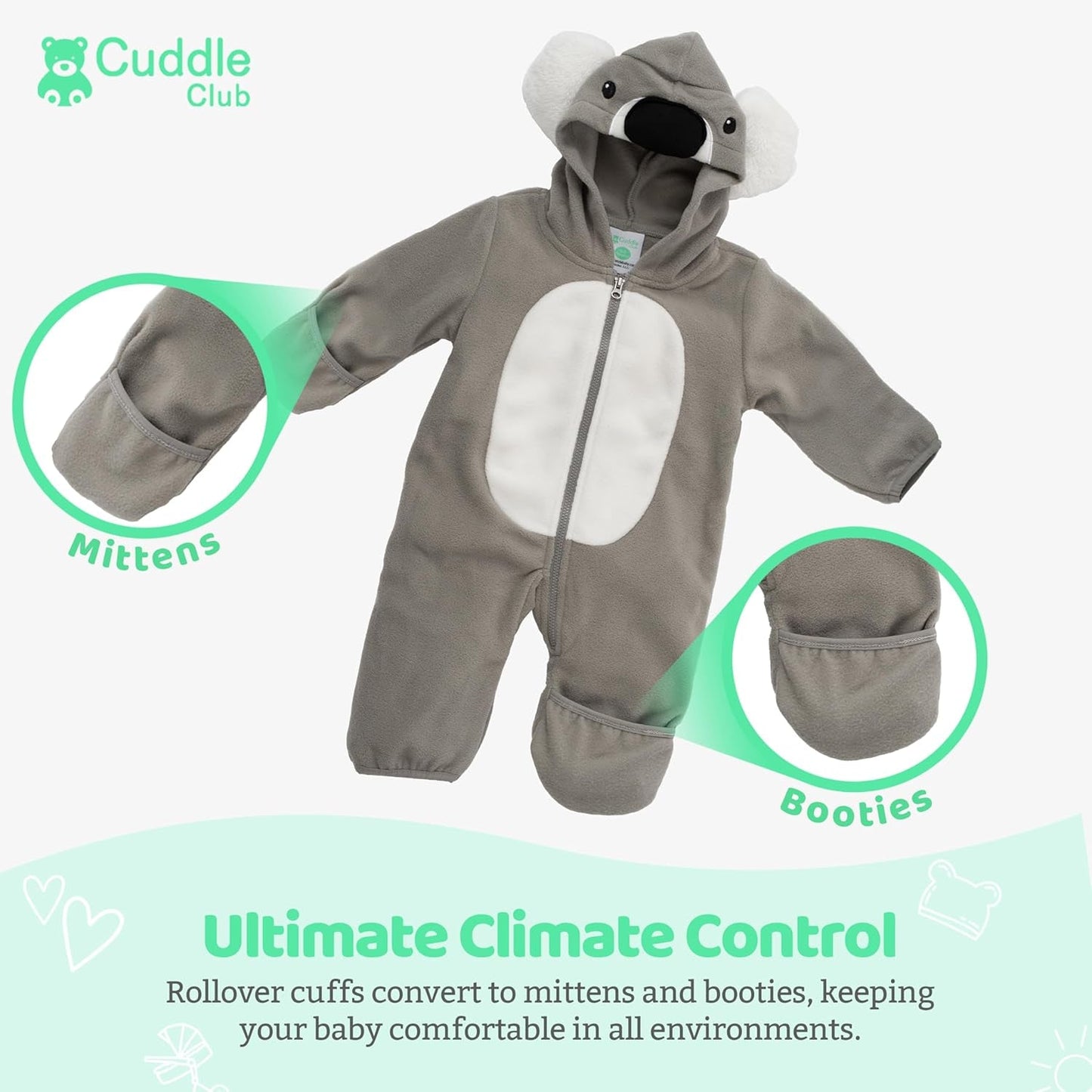 Cozy Fleece Baby Bunting Bodysuit – Adorable Hooded One-Piece Romper for Infants and Toddlers