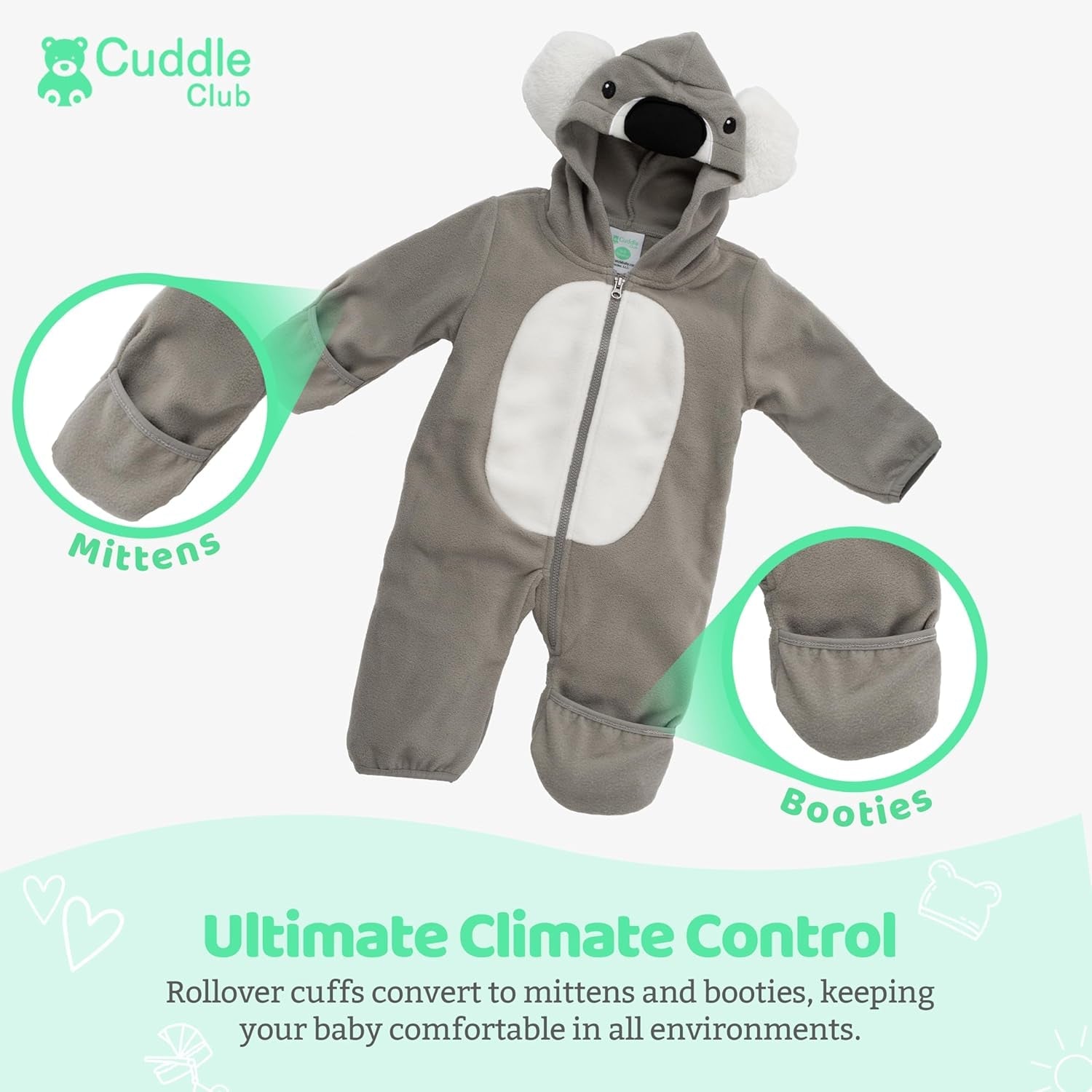 Cozy Fleece Baby Bunting Bodysuit – Adorable Hooded One-Piece Romper for Infants and Toddlers