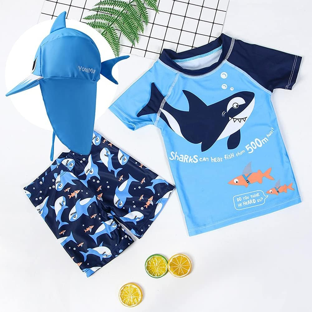 Adorable 3-Piece Swimsuit Set for Baby and Toddler Boys with Matching Hat