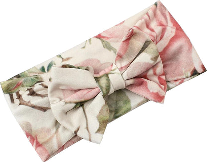 Floral Newborn Receiving Blanket and Headband Set - Perfect for Your Little One!