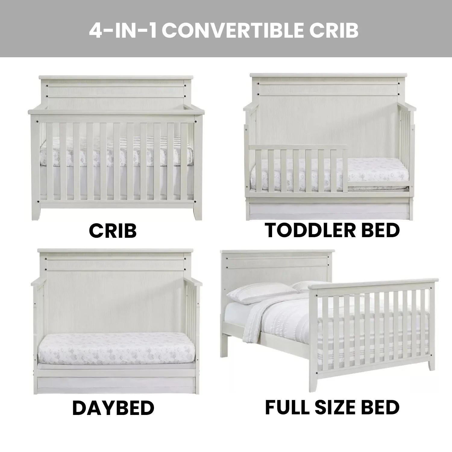 MorrISON 4-in-1 Convertible Crib: Versatile Comfort for Your Growing Baby