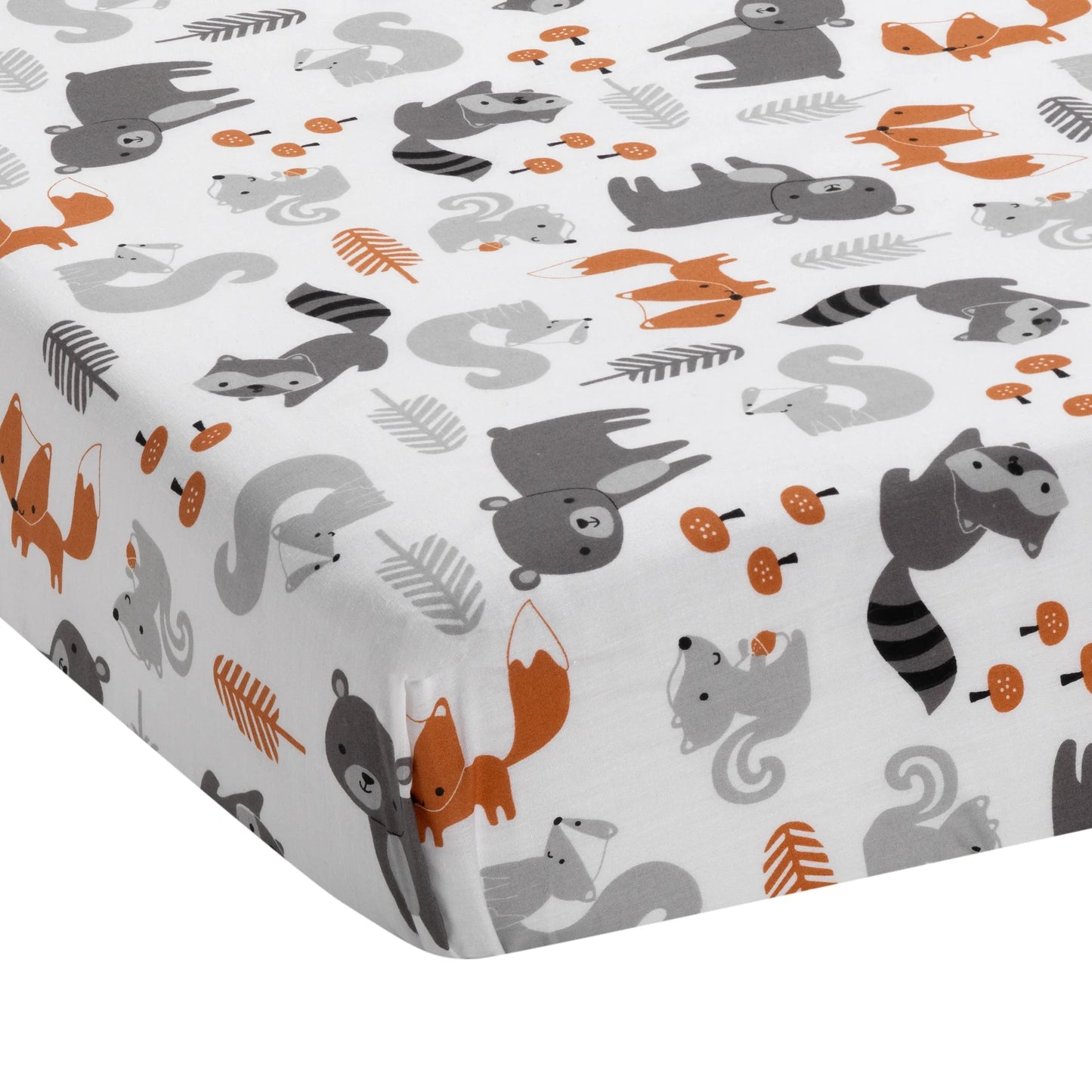 Acorn Gray Woodland Animal 3-Piece Crib Bedding Set