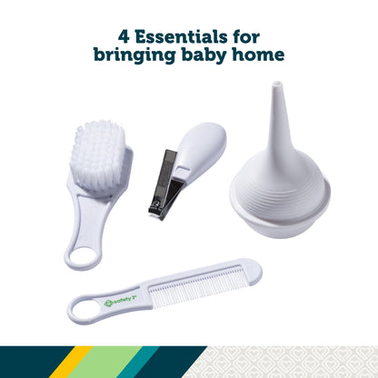 Essential 4-Piece Baby Care Set for Infants - Soft White Collection