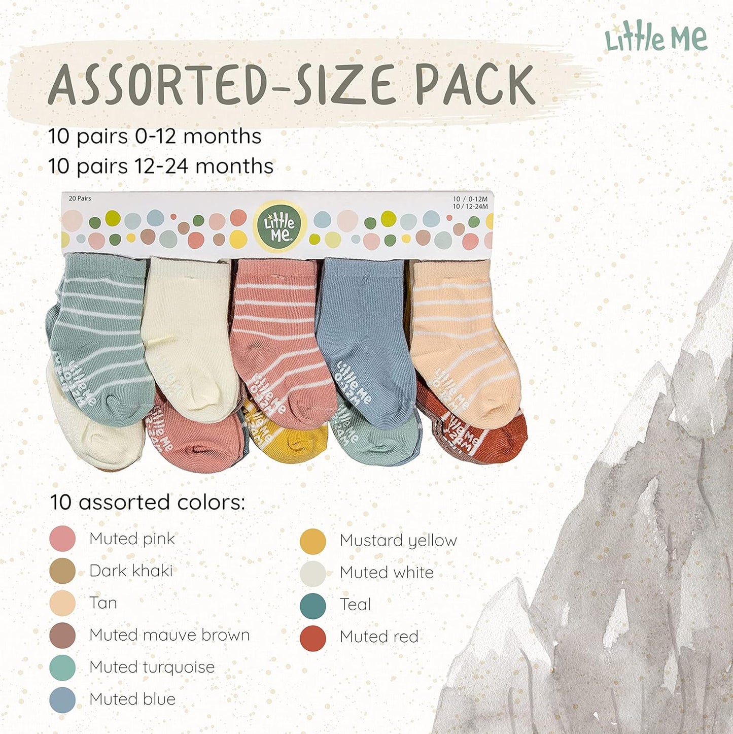 Cozy 20-Pack Unisex Infant & Toddler Socks - Perfect for Newborns to 24 Months!