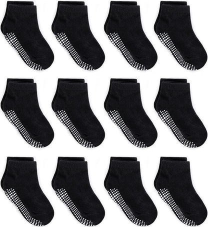 Cozy Non-Slip Ankle Socks for Infants and Toddlers with Non-Skid Soles