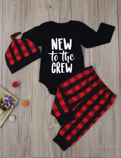 Adorable Newborn Baby Boy 3PC Outfit Set - Letter Print Romper, Pants, and Hat