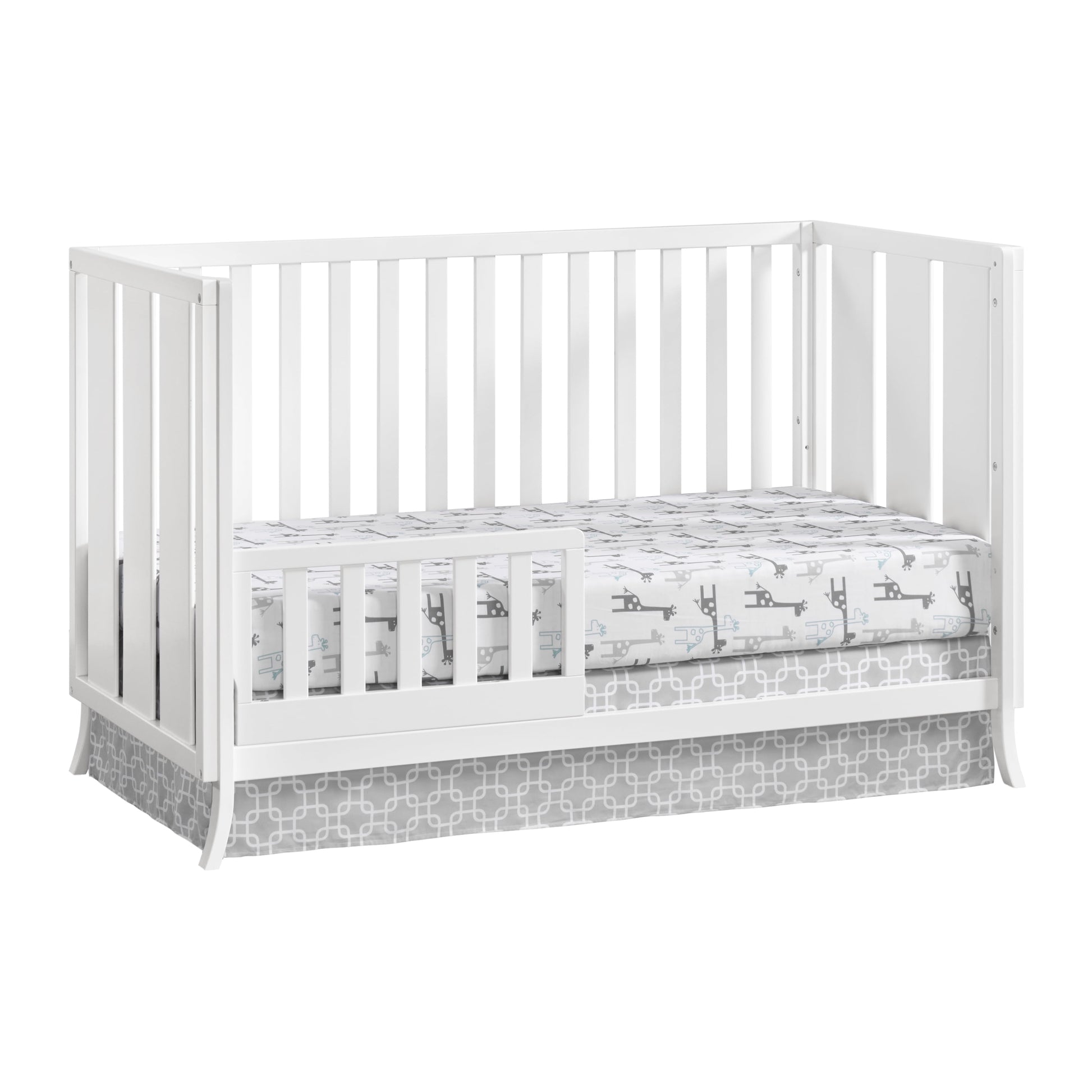 Arlie 4-in-1 Convertible Island Crib - Elegant White Design for Growing Families