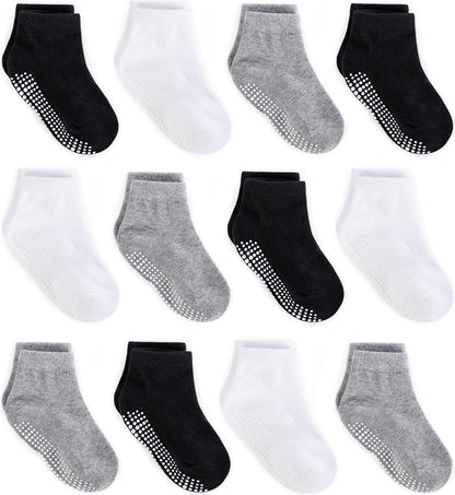 Cozy Non-Slip Ankle Socks for Infants and Toddlers with Non-Skid Soles