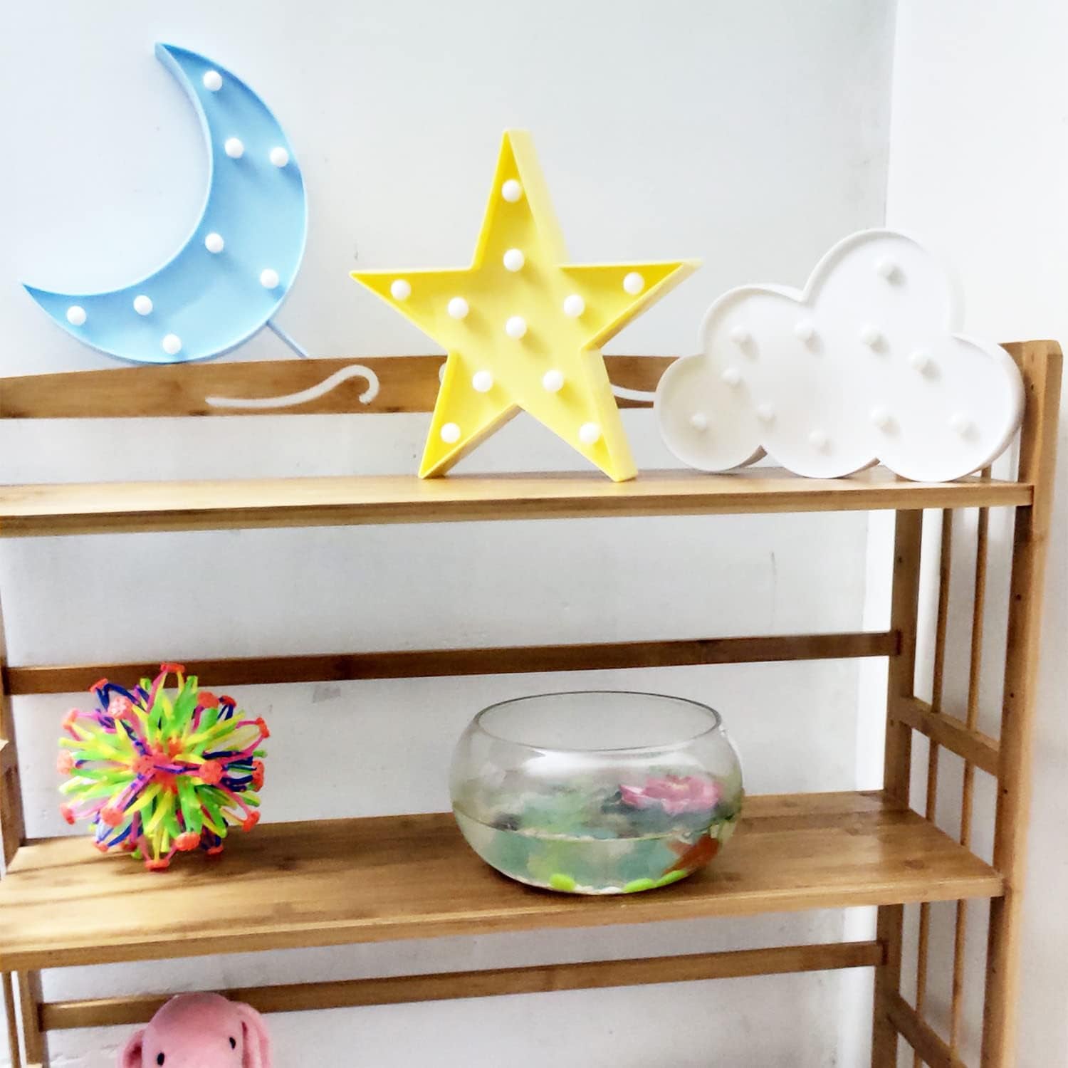 Enchanting 3-Piece 3D Crescent Moon and Cloud LED Star Lamp Set - Perfect Decorative Night Lights for All Ages, Ideal for Birthdays and Christmas Gifts