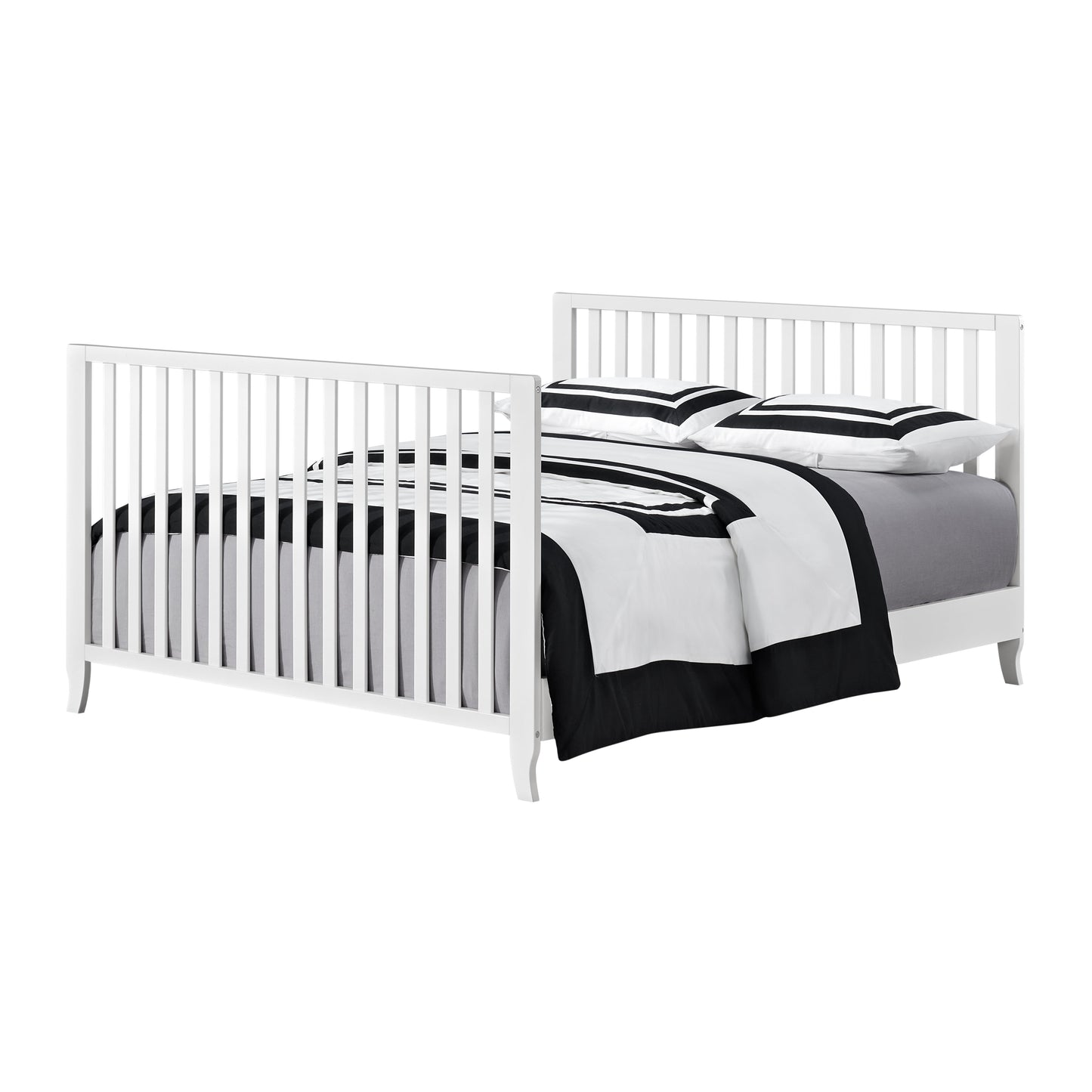 Arlie 4-in-1 Convertible Island Crib - Elegant White Design for Growing Families