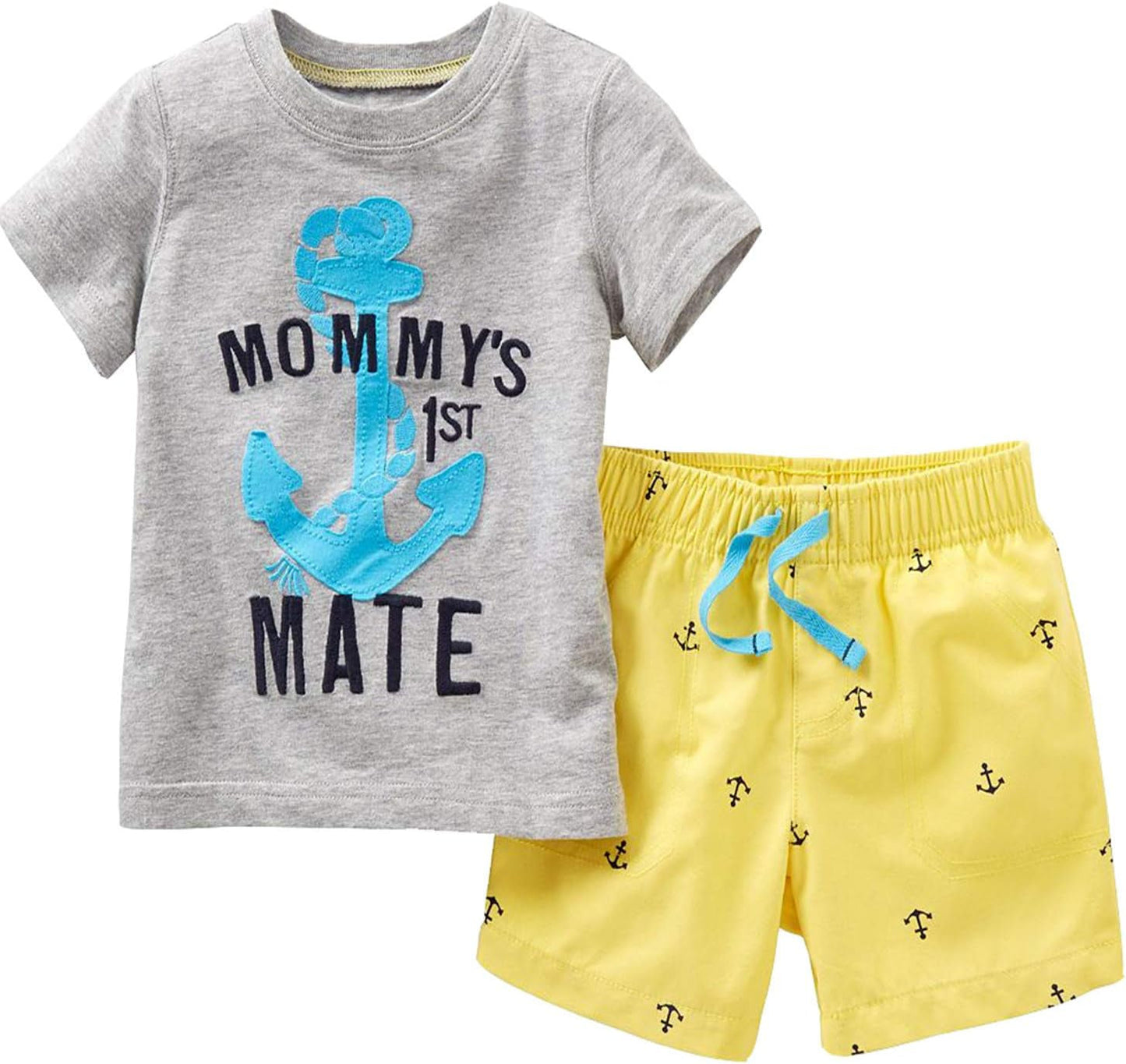 Stylish Toddler Boy's Short Sleeve T-Shirt & Shorts Set - Perfect for Ages 2-7T!