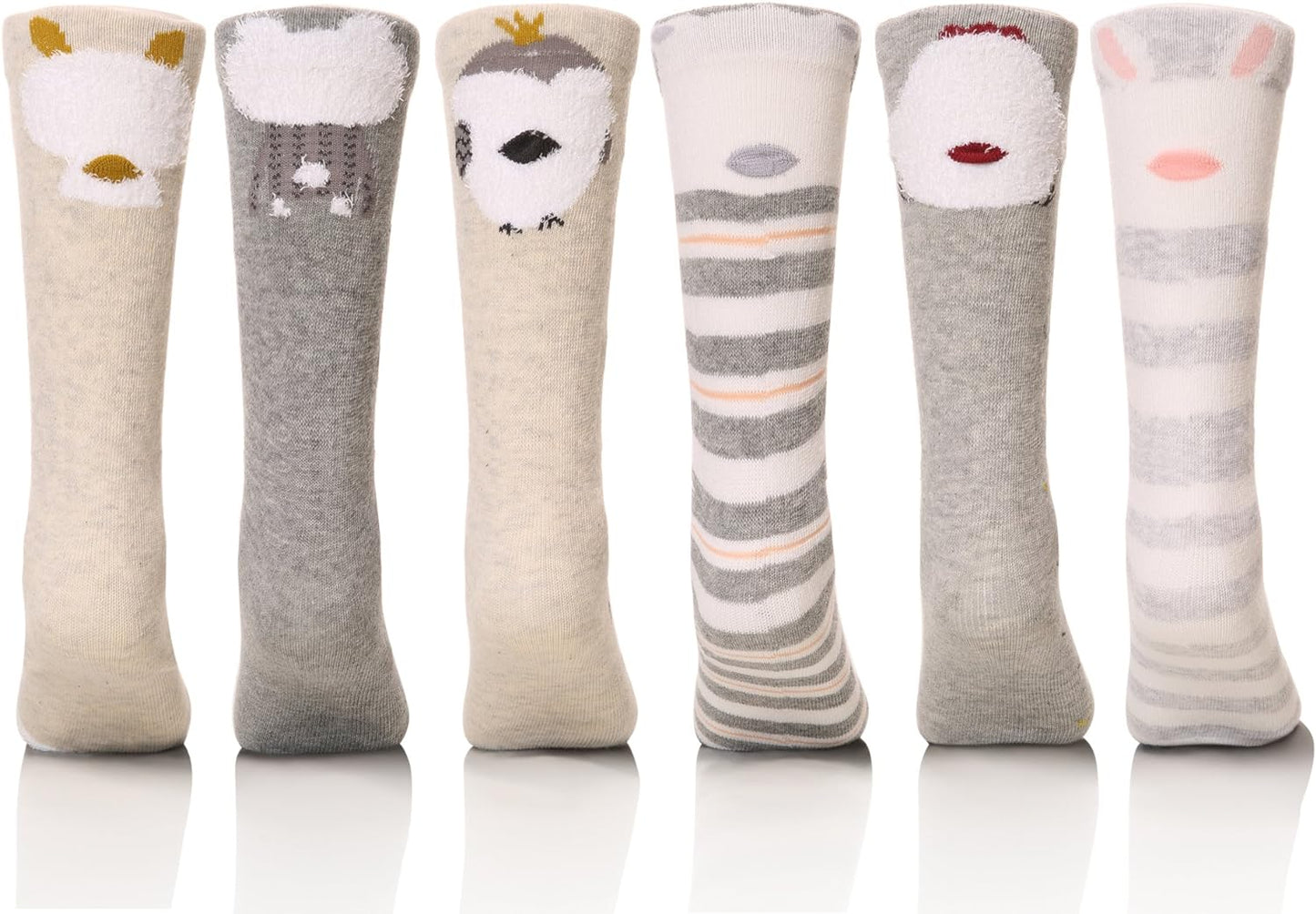 Cozy Animal Knee High Socks for Kids - Warm Cotton Boot Socks for Toddlers (Ages 1-6)